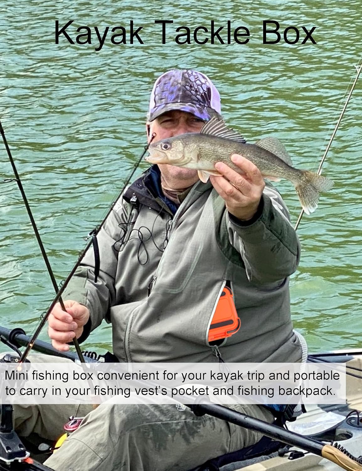 Hlotmeky Small Kayak Mini Tackle Box Waterproof Fishing Lure Box Terminal Storage Fishing Hook Organizer - Image 3