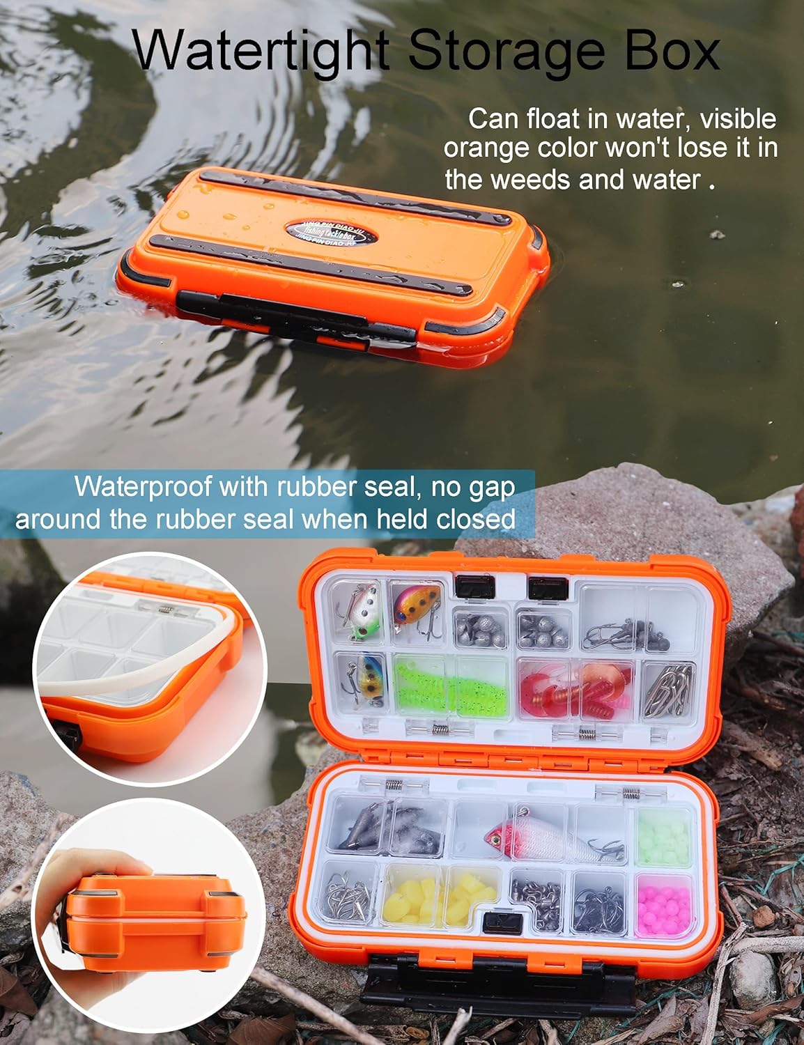 Hlotmeky Small Kayak Mini Tackle Box Waterproof Fishing Lure Box Terminal Storage Fishing Hook Organizer - Image 4